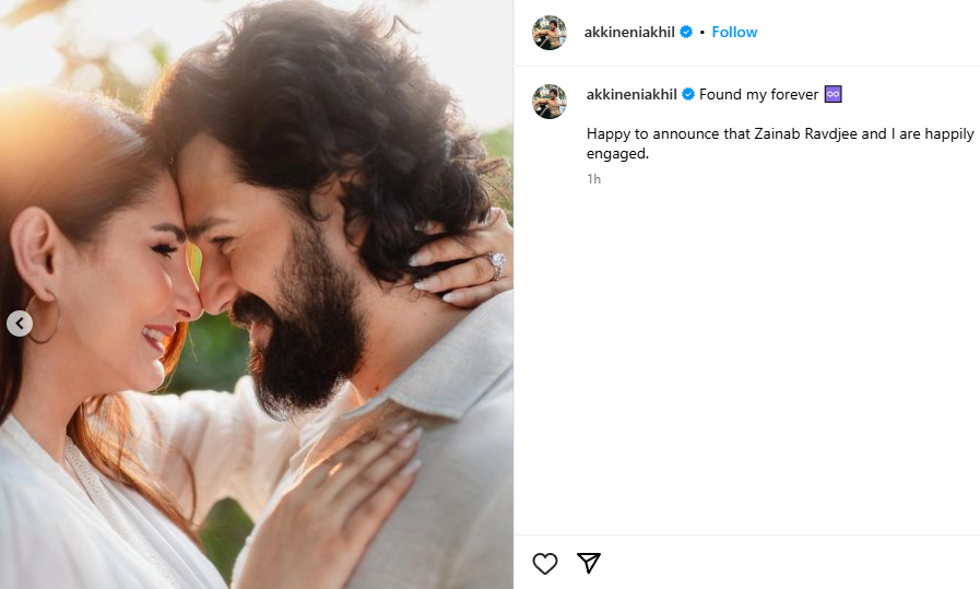 Nagarjuna announces engagement of son Akhil Akkineni and Zainab Ravdjee