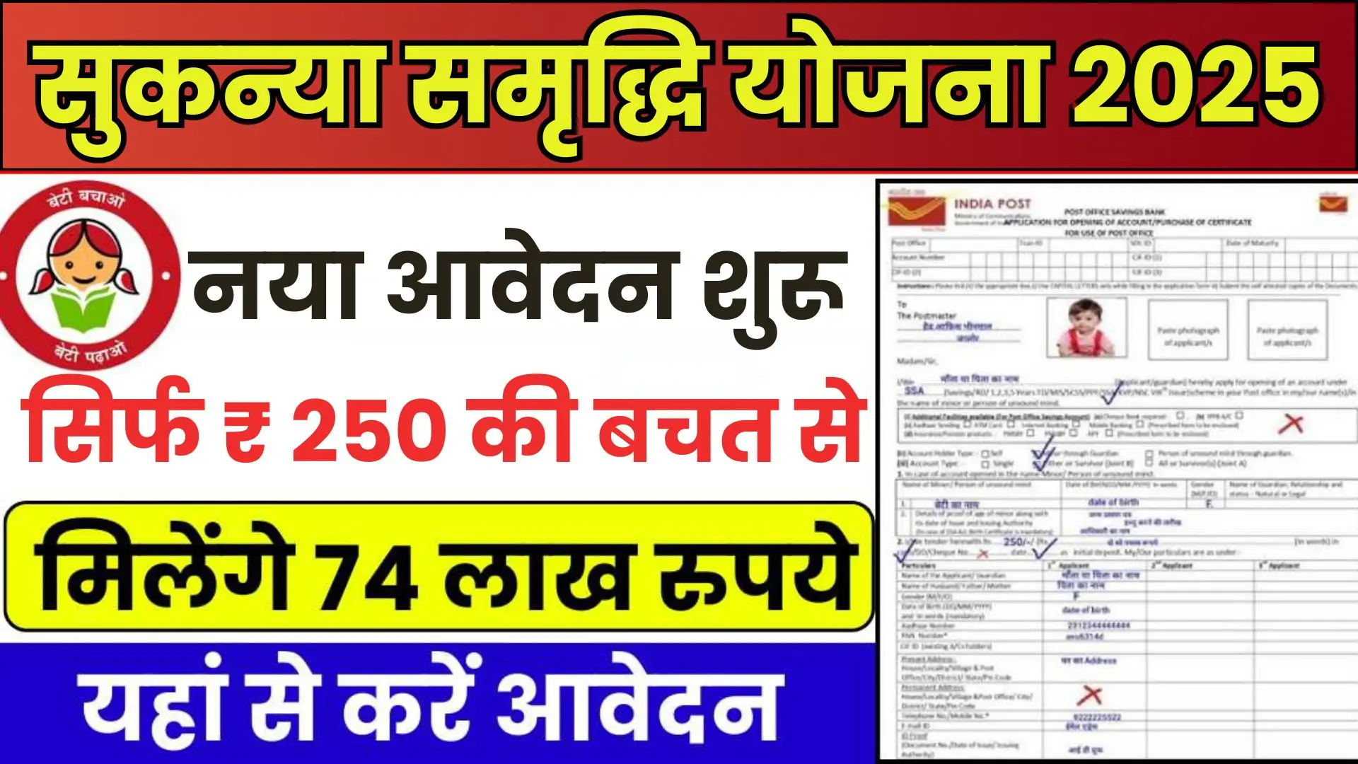 Sukanya Samriddhi Yojana: सिर्फ 250 रुपये की मासिक बचत से बेटियों को मिलेंगे 74 लाख रुपये, ऐसे उठाये योजना का लाभ