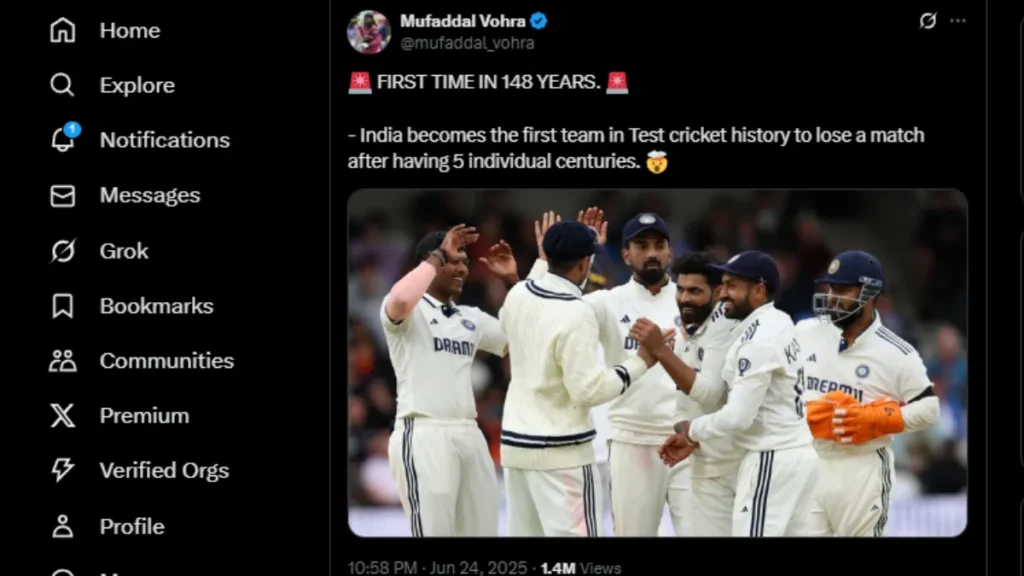 भारत के नाम जुड़ा शर्मनाक रिकॉर्ड, 5 शतक के बाद भी हारा टेस्ट मैच! 148 साल के इतिहास में पहली बार ऐसा हुआ- IND vs ENG 1st Test