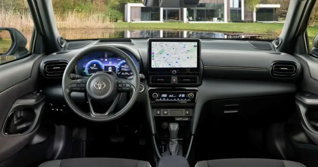 2026 Toyota Yaris Cross Facelift interior dashboard with touchscreen infotainment and digital instrument cluster