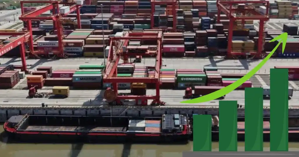 India trade deficit में कमी दर्शाता कंटेनर पोर्ट और बढ़ता export ग्राफ