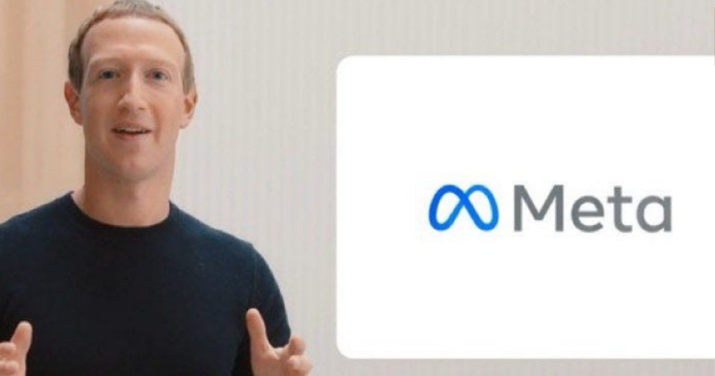 Meta layoffs image showing Mark Zuckerberg speaking beside Meta company logo during corporate announcement