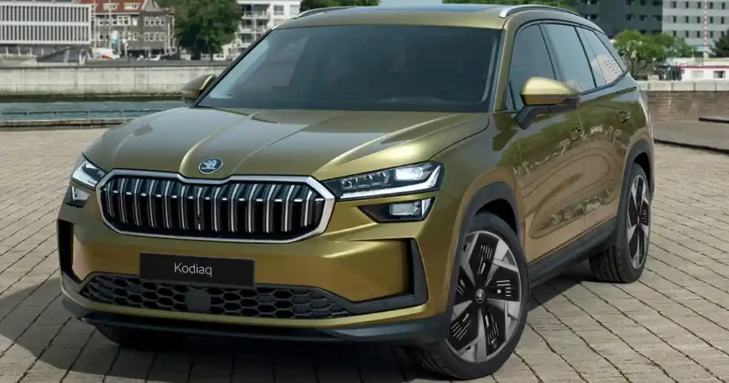 Skoda Kodiaq premium SUV front side view with April 2026 Skoda discounts