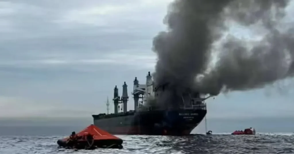 India Ship Attack: Cargo ship surrounded by smoke after attack in Oman sea route
