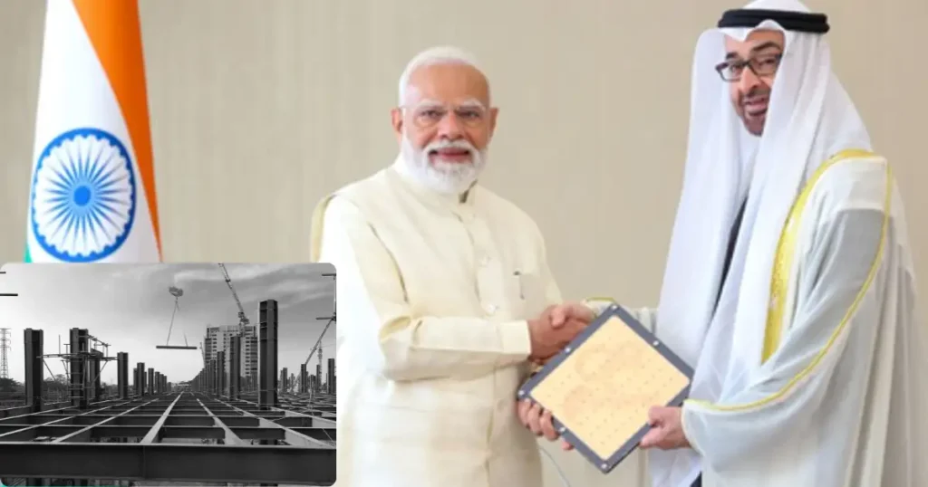 PM Modi and UAE President Sheikh Mohamed bin Zayed shake hands during India UAE investment and infrastructure cooperation meeting
