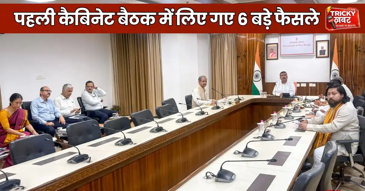Suvendu Adhikari first cabinet meeting at Nabanna with West Bengal ministers and senior officials discussing key policy decisions
