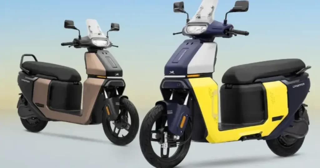 TVS Orbiter electric scooters displayed in multiple colour options after strong FY26 EV sales