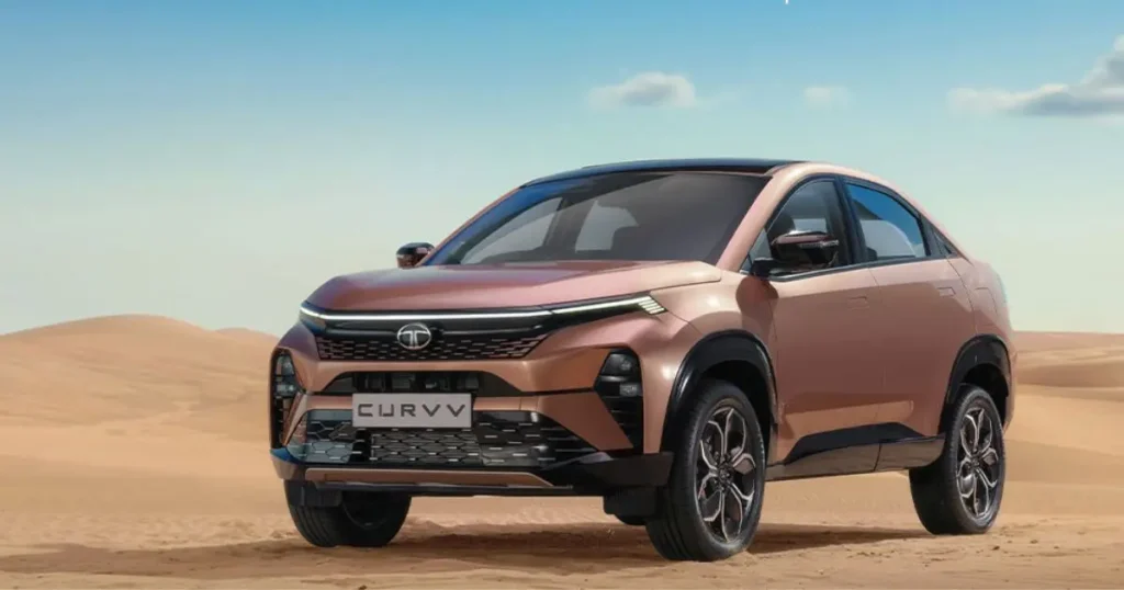 Tata Curvv EV SUV showcased with coupe-style design during Tata EV discounts campaign May 2026