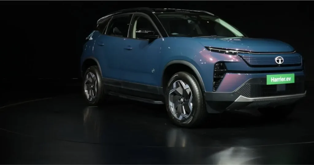 Tata Harrier EV premium electric SUV showcased during Tata Motors EV discount offers in May 2026